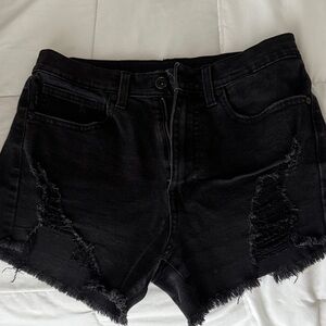 Kendall & Kylie Black Distressed Jean Shorts